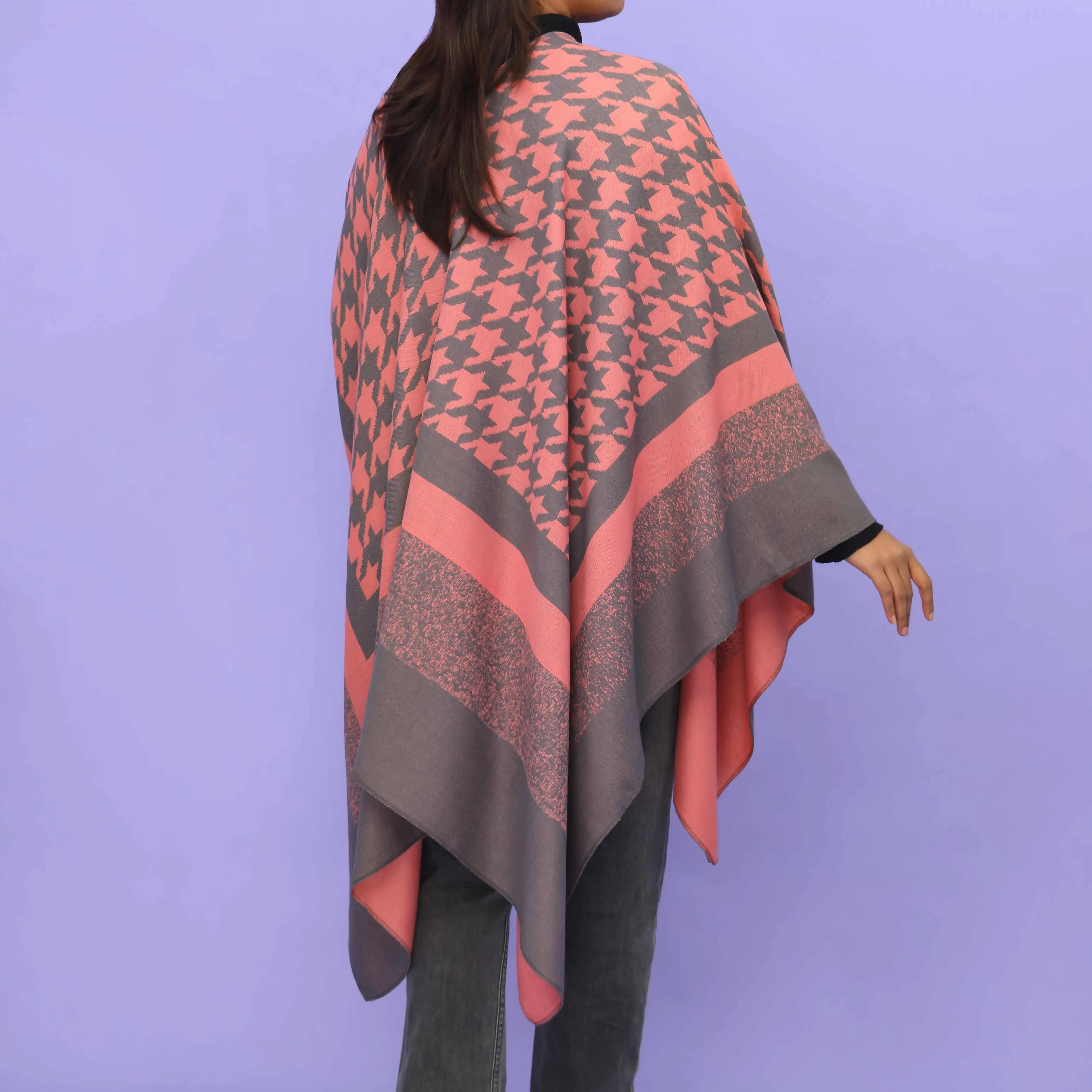 Pink Winter Cape Shawl PN4703