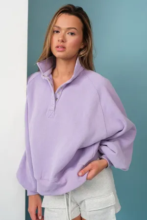 Piper Snap Button Collared Sweater Lavender