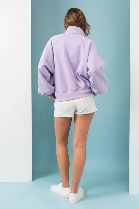 Piper Snap Button Collared Sweater Lavender