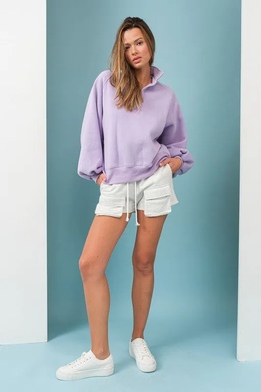 Piper Snap Button Collared Sweater Lavender