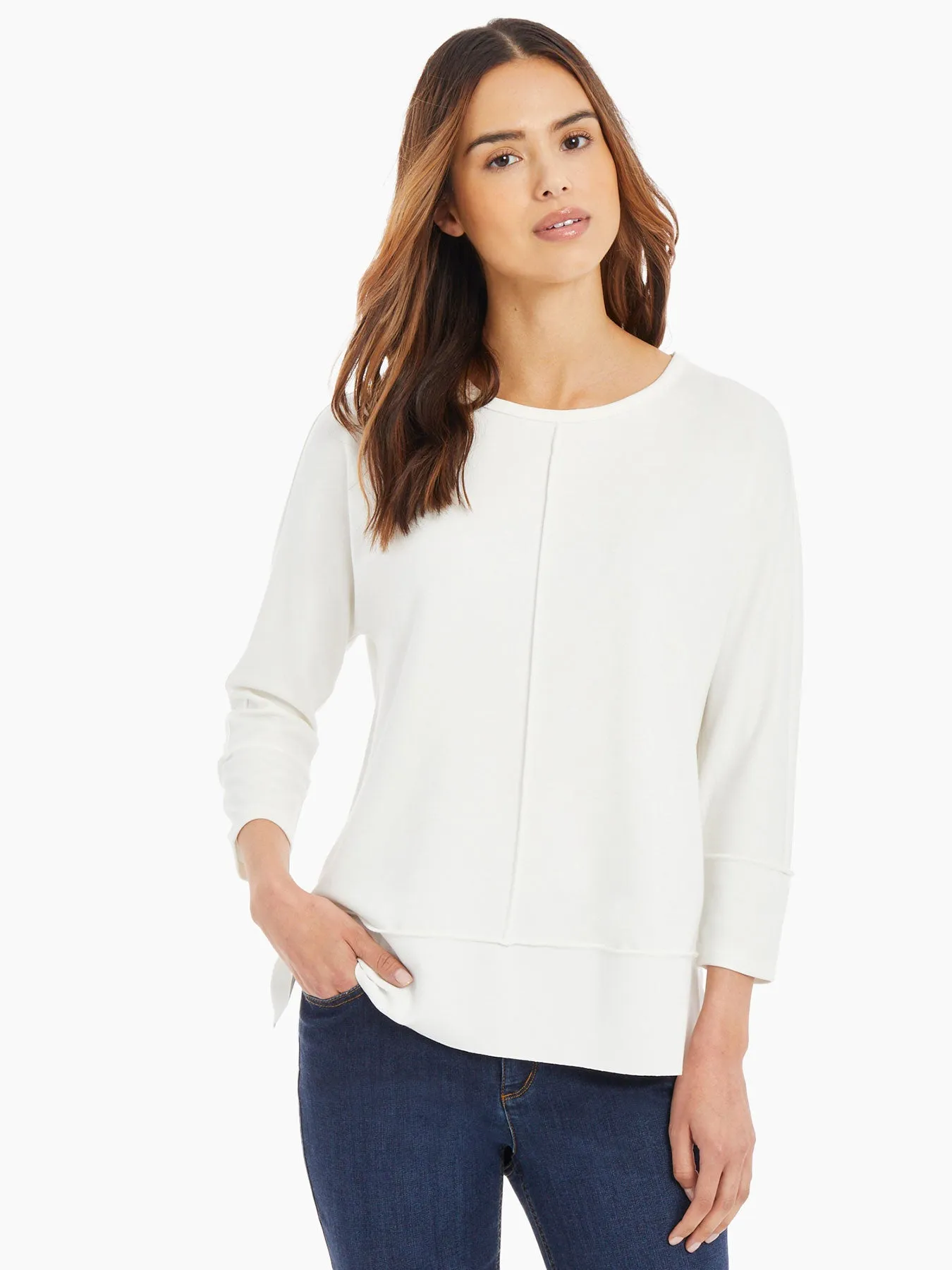 Plus Size Seam Detail Dolman Tunic