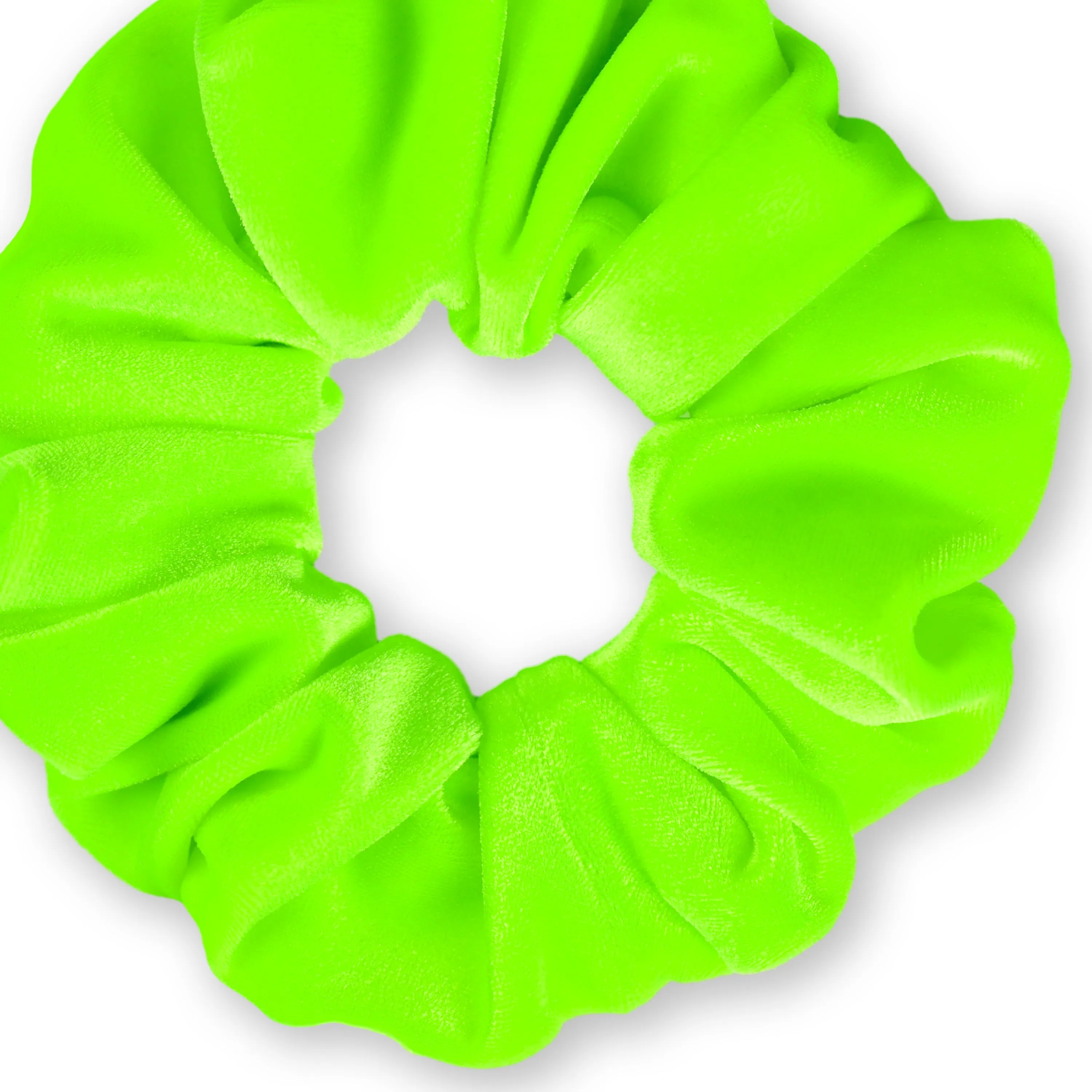 Plush Velvet Scrunchie Available in 3 Sizes Made in the USA Neon Green