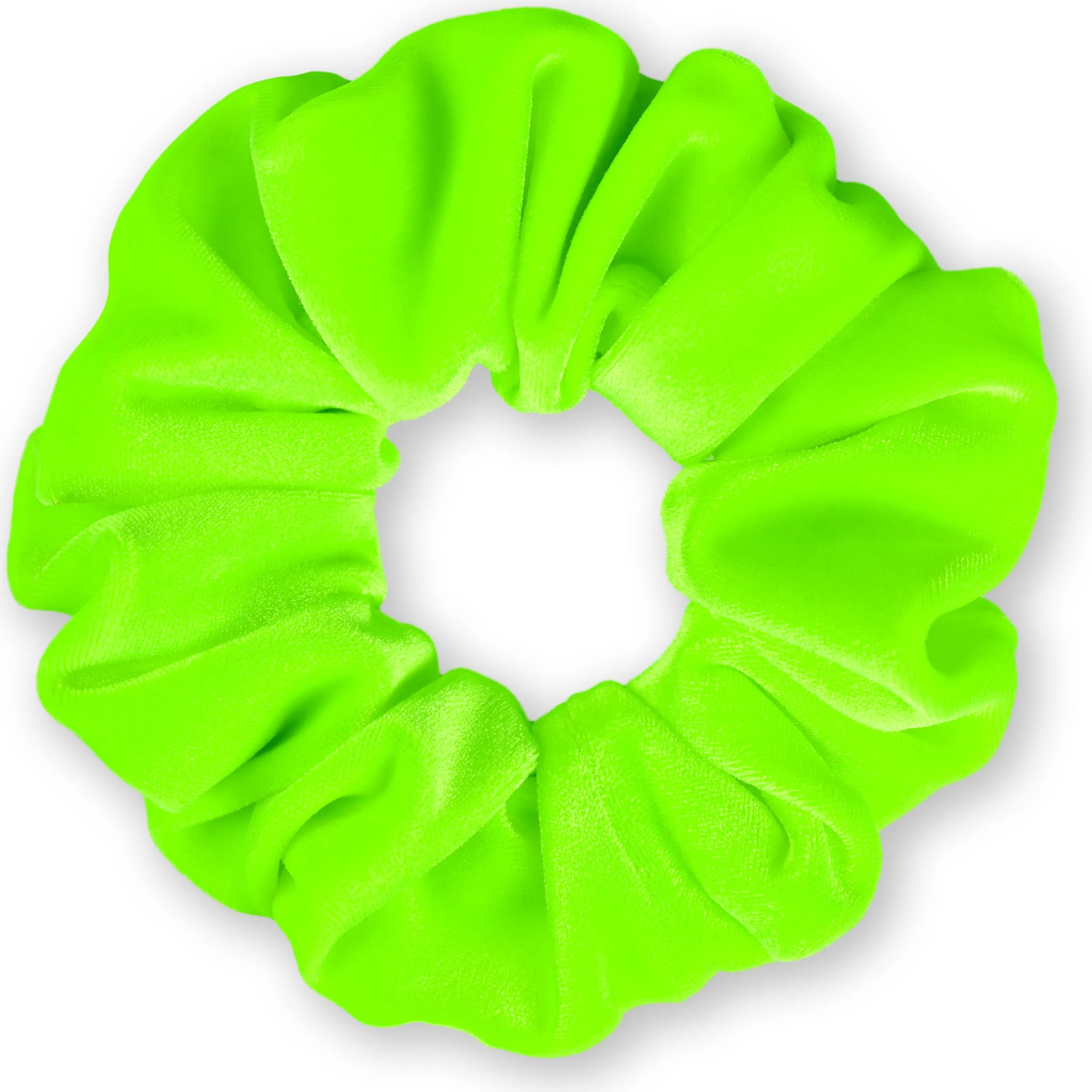 Plush Velvet Scrunchie Available in 3 Sizes Made in the USA Neon Green