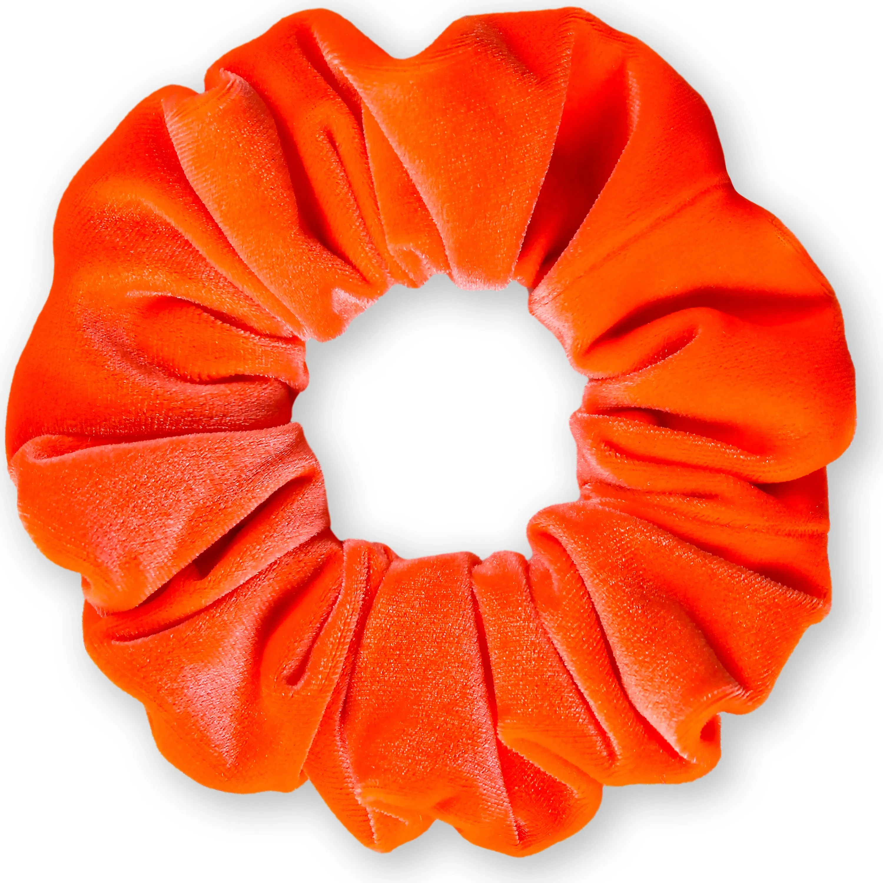 Plush Velvet Scrunchie Available in 3 Sizes Made in the USA Neon Orange