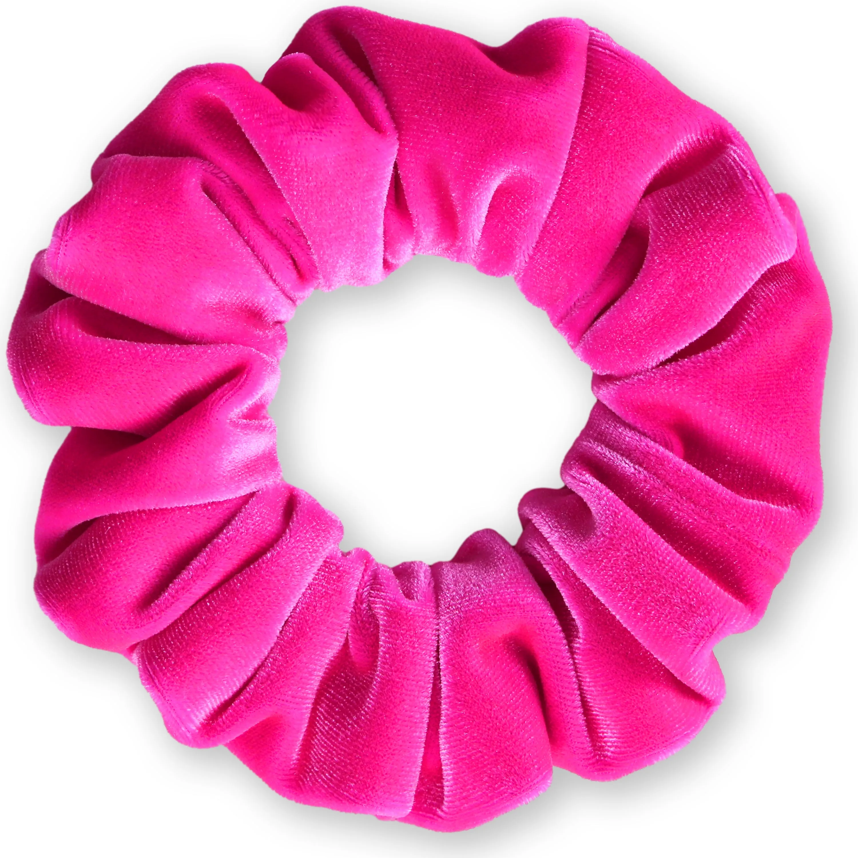 Plush Velvet Scrunchie Available in 3 Sizes Made in the USA Neon Pink