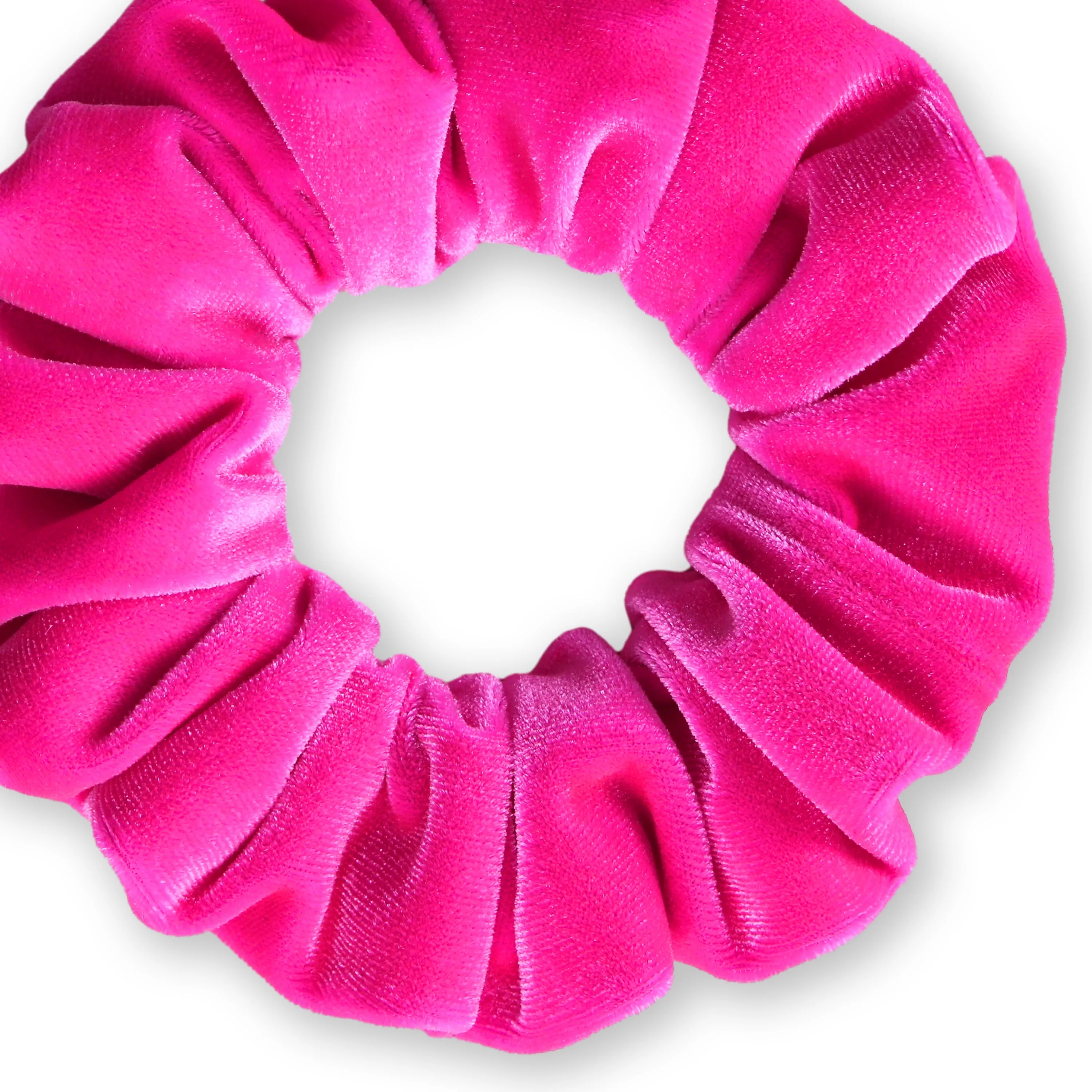 Plush Velvet Scrunchie Available in 3 Sizes Made in the USA Neon Pink