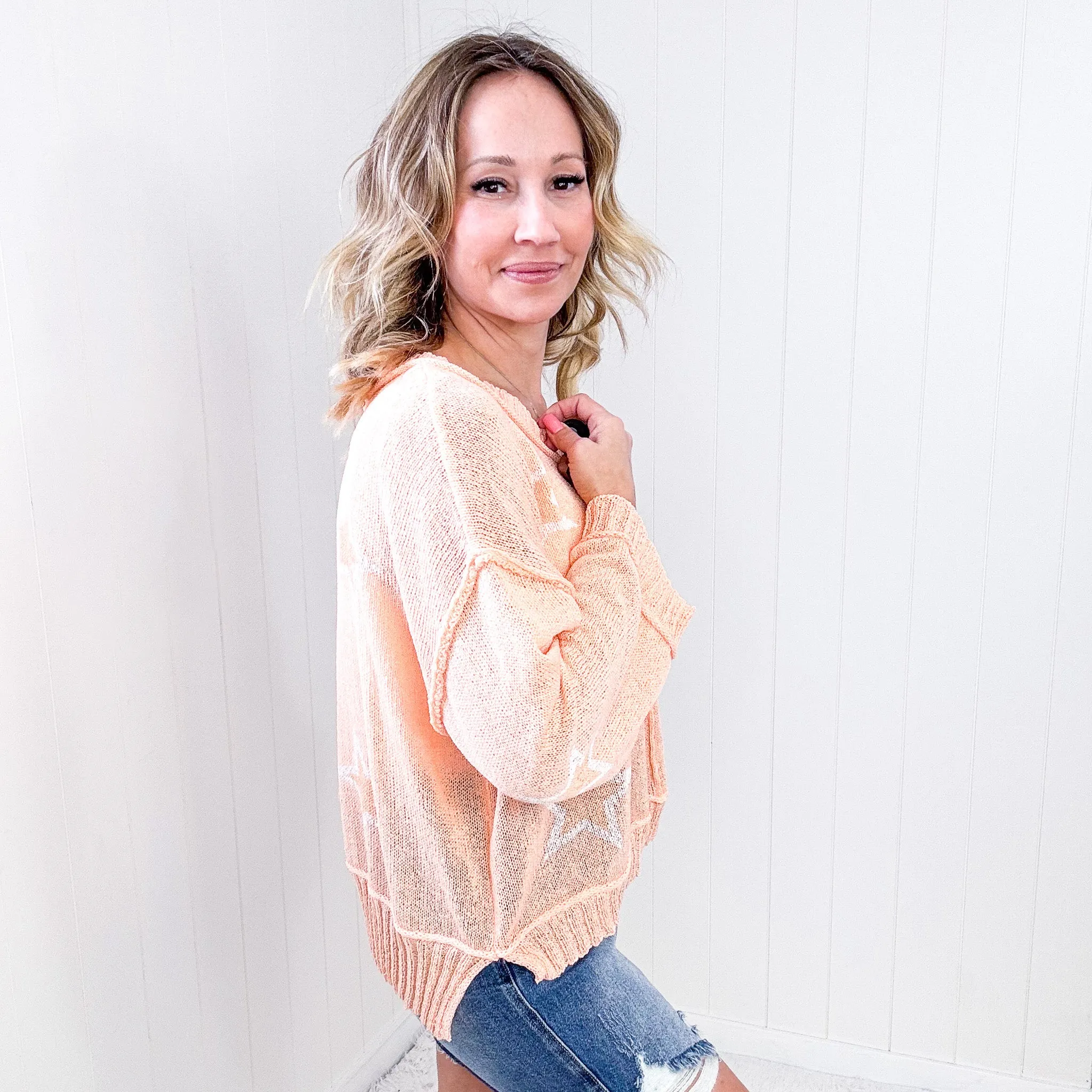 Pol Star Crazy Sherbet Sheer Spring Sweater