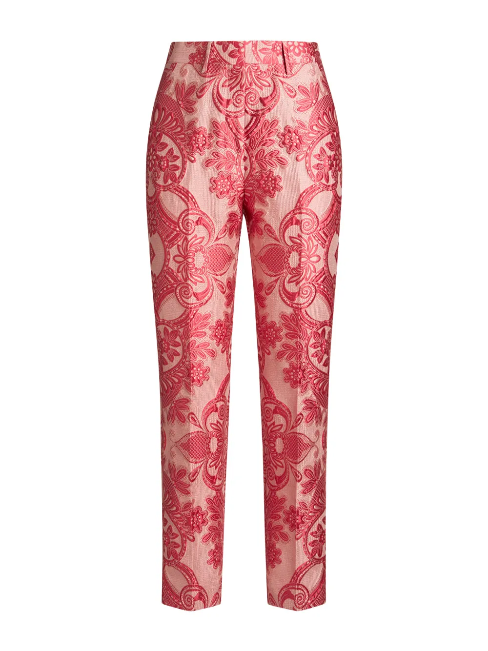 Printed Jacquard Cropped Trousers