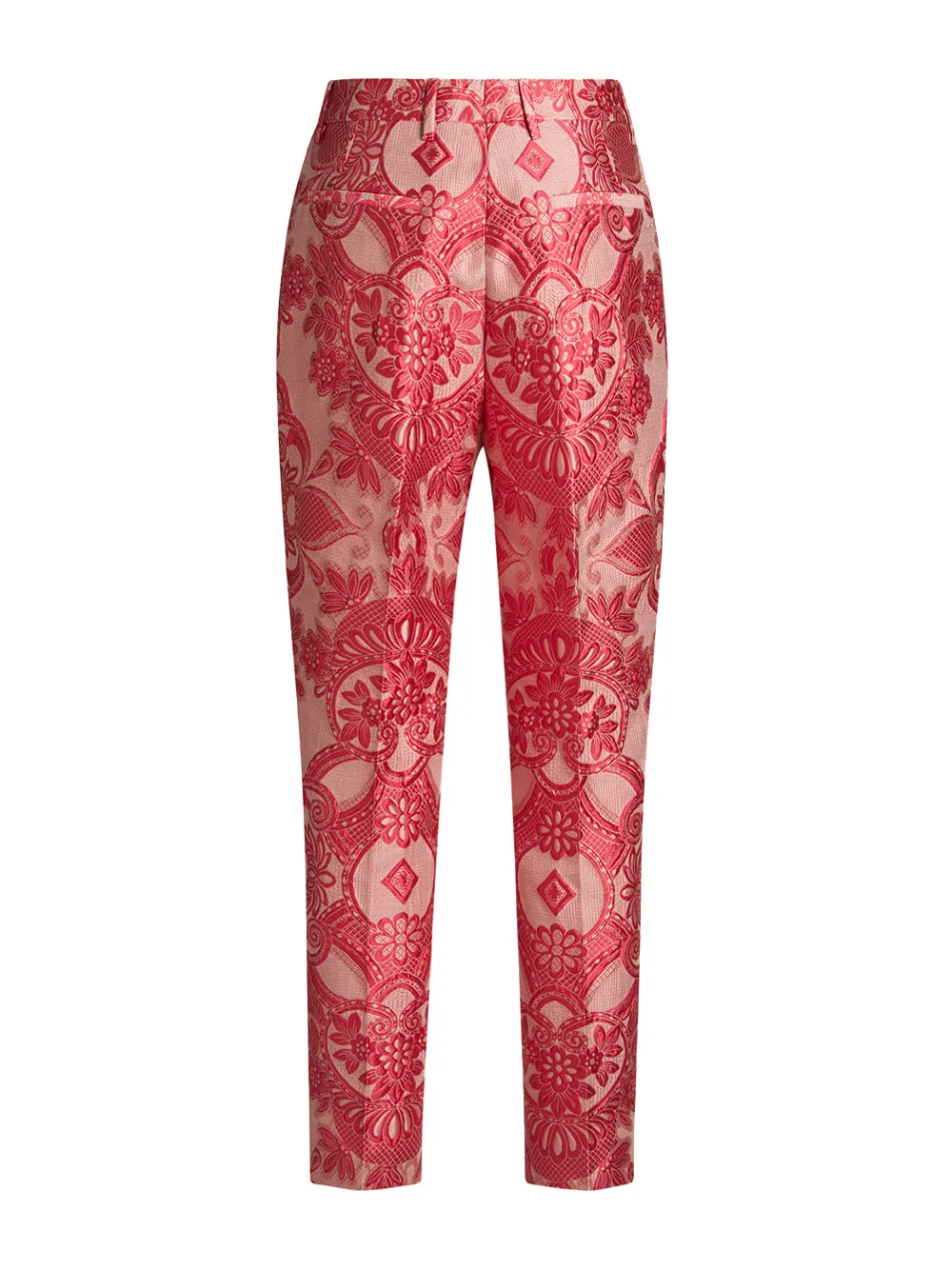 Printed Jacquard Cropped Trousers