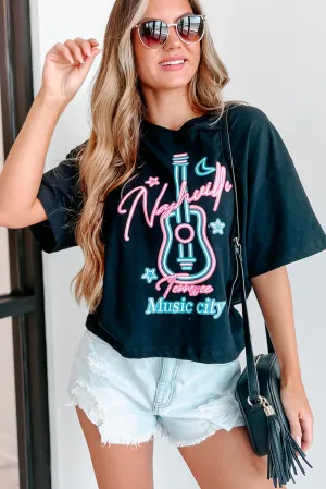 "Nashville Music City" Graphic Top (Black)