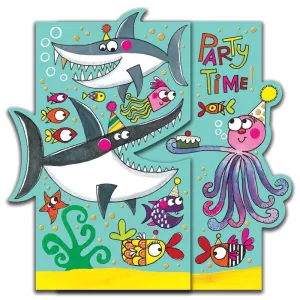 Rachel Ellen Shark Party Time Birthday Card