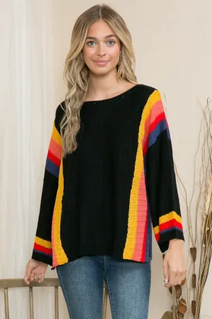 Rainbow Stripe Knit Top