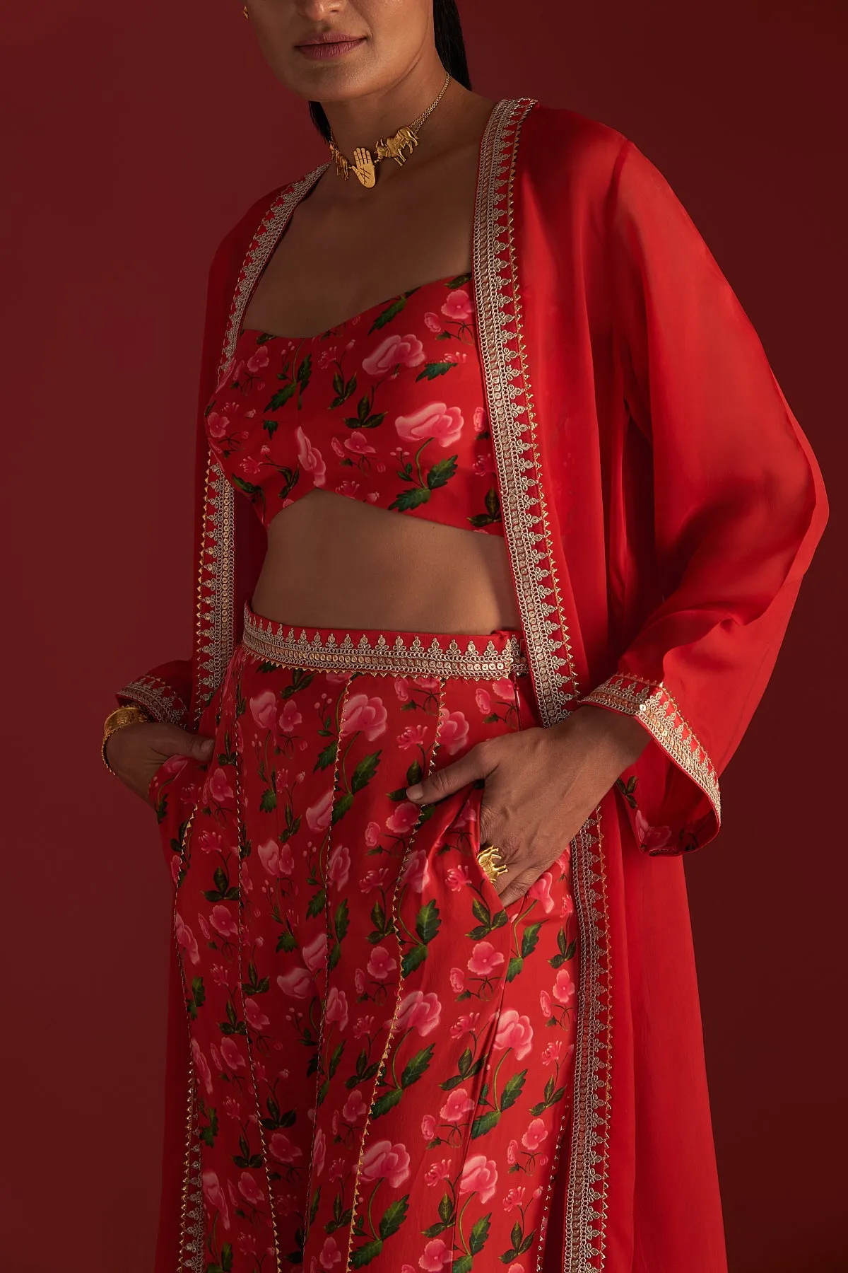 Red Rain Lily  Cape Set