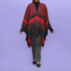 Red Winter Cape Shawl PN4705