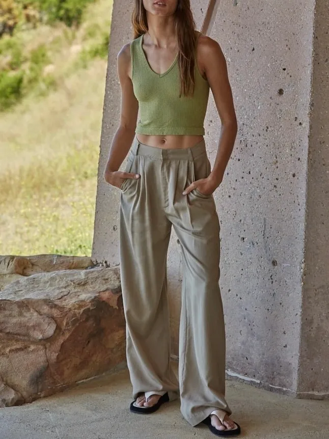 Reversible Crop Tank - Olive