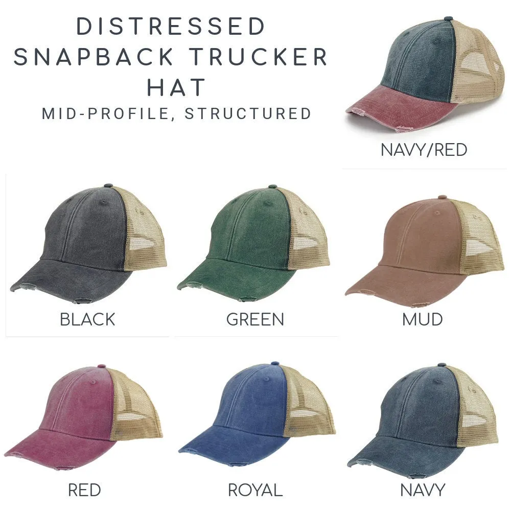 Rhode Island Hat | Distressed Snapback Trucker | state cap | many color choices