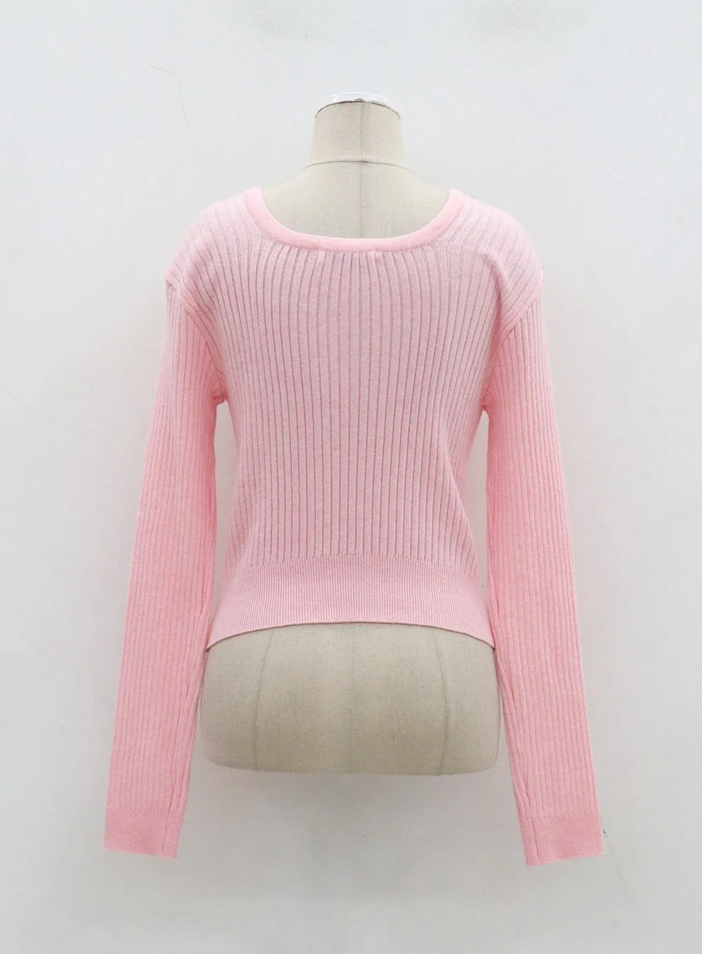 Ribbed Knit Scoop Neck Cropped Top OJ320