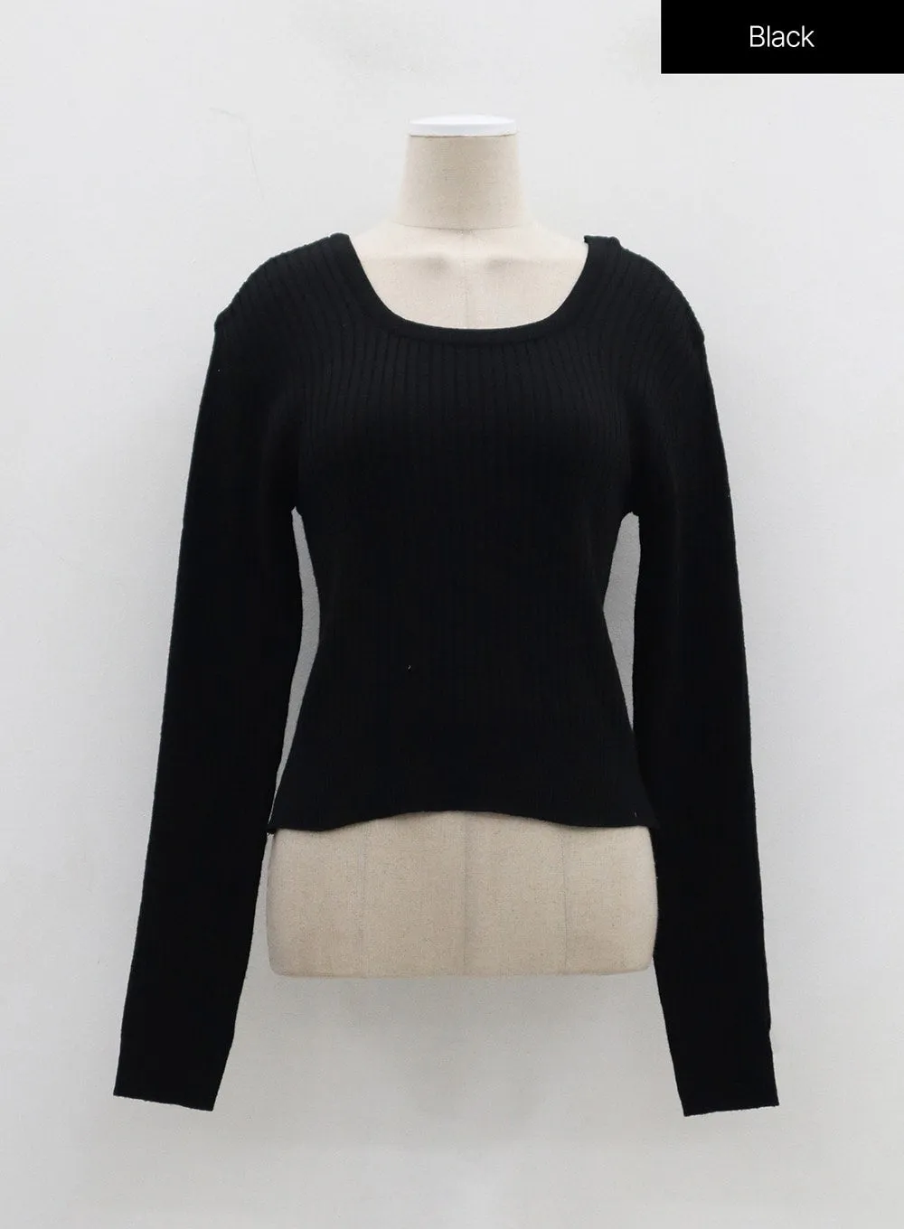 Ribbed Knit Scoop Neck Cropped Top OJ320