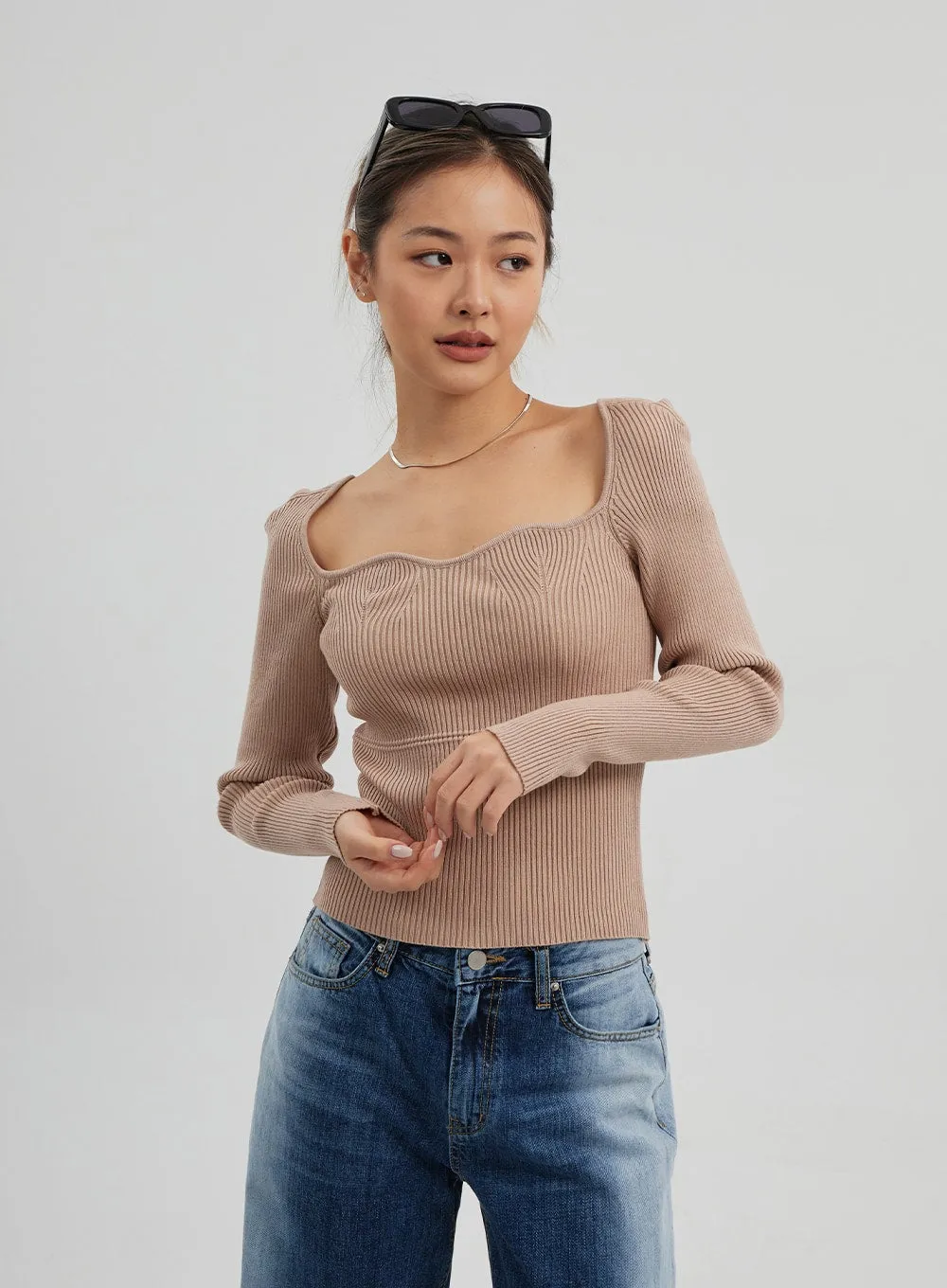 Ribbed Knit Top CF313