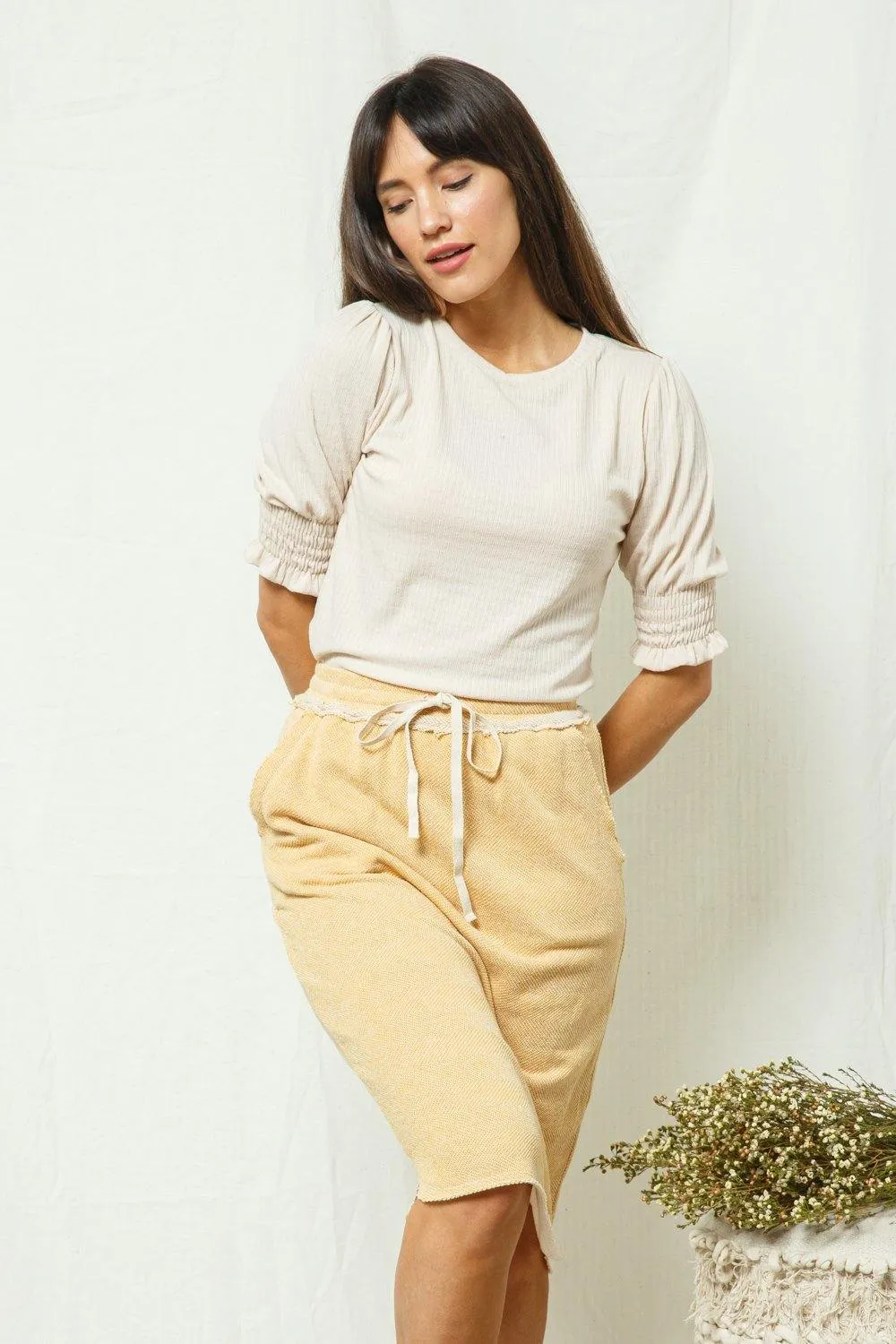 Ribbed Knit Top - Cream