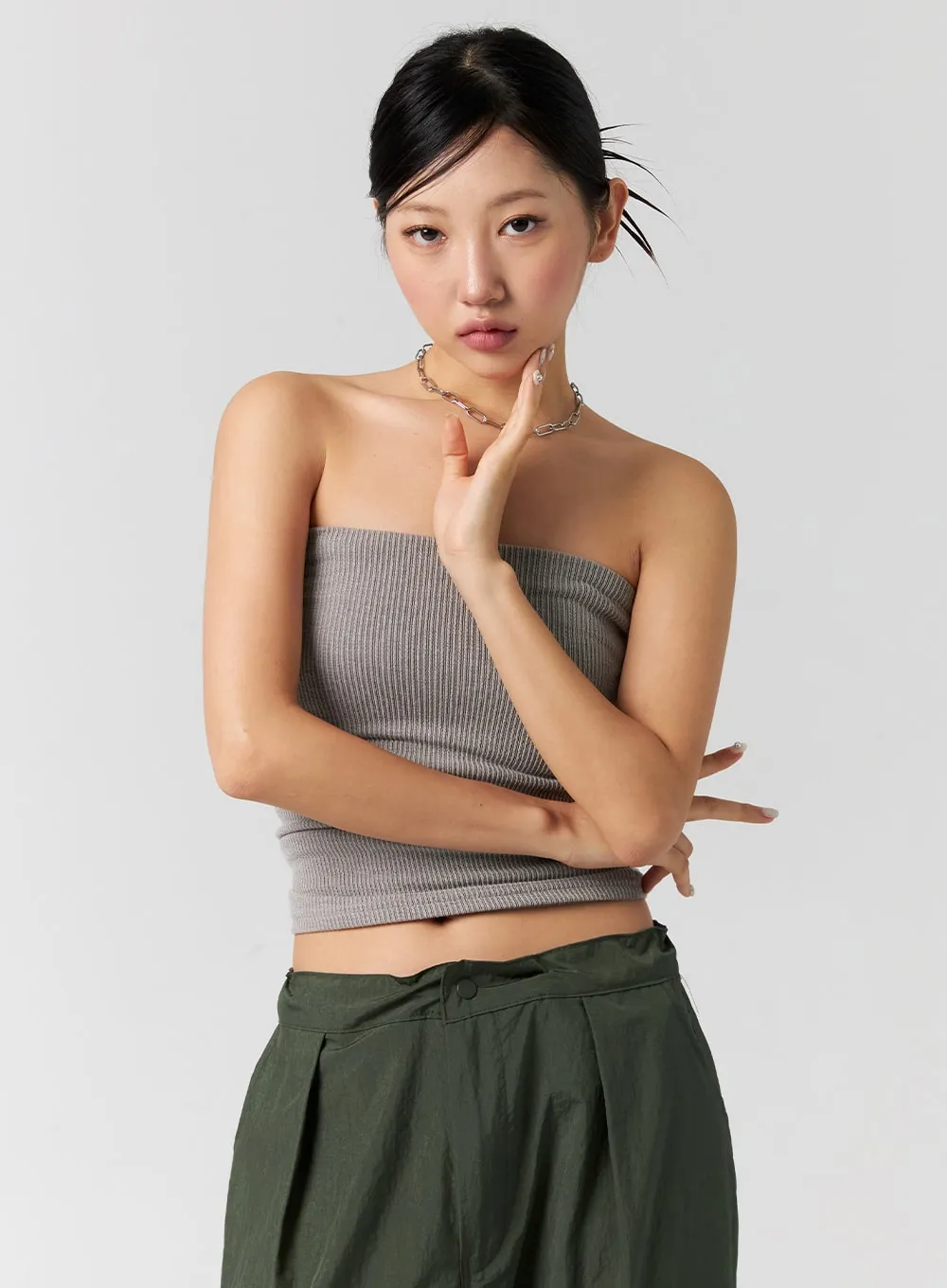 Ribbed Knit Tube Top CG301