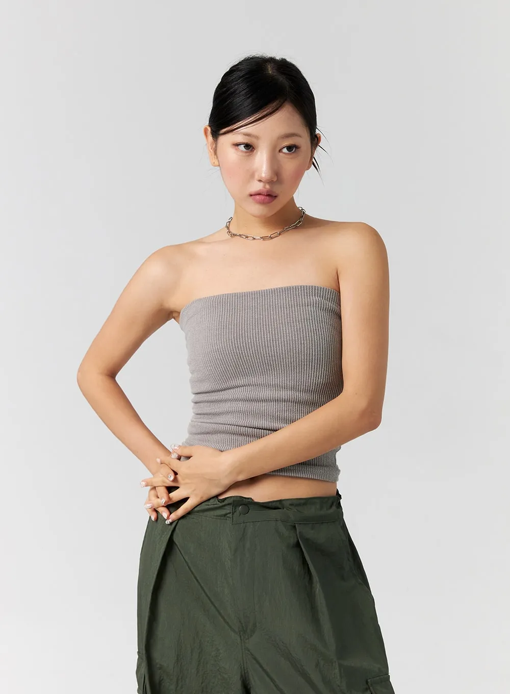 Ribbed Knit Tube Top CG301