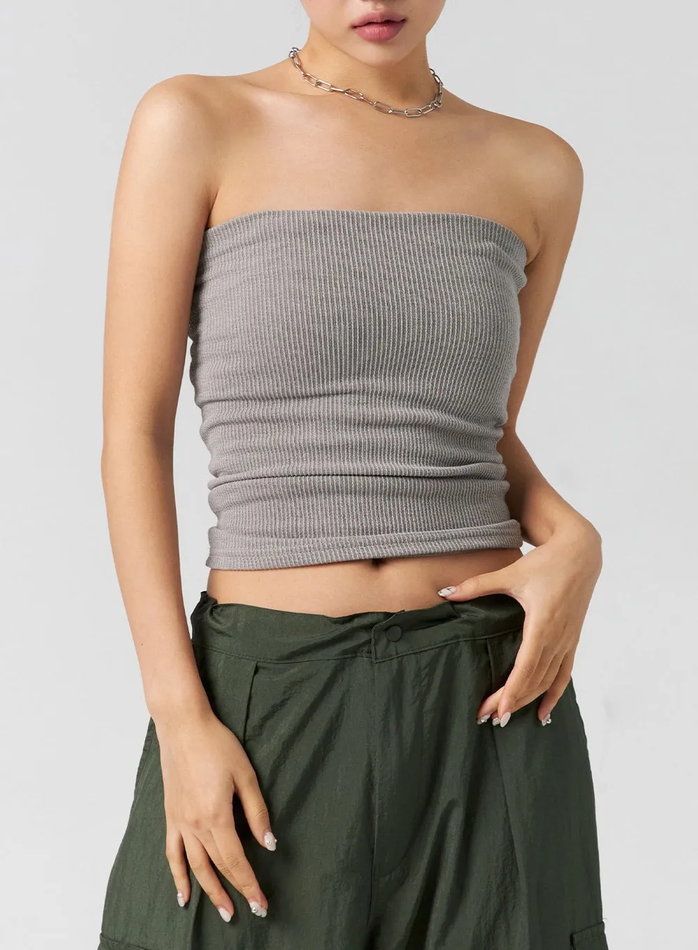 Ribbed Knit Tube Top CG301