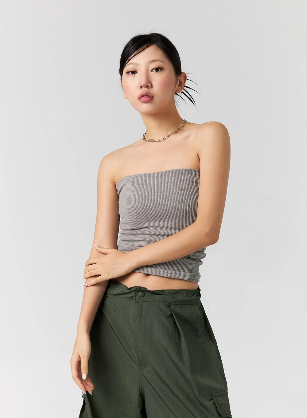 Ribbed Knit Tube Top CG301