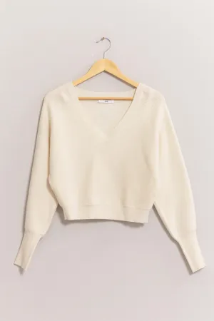 Ribbed Sweater In Cream