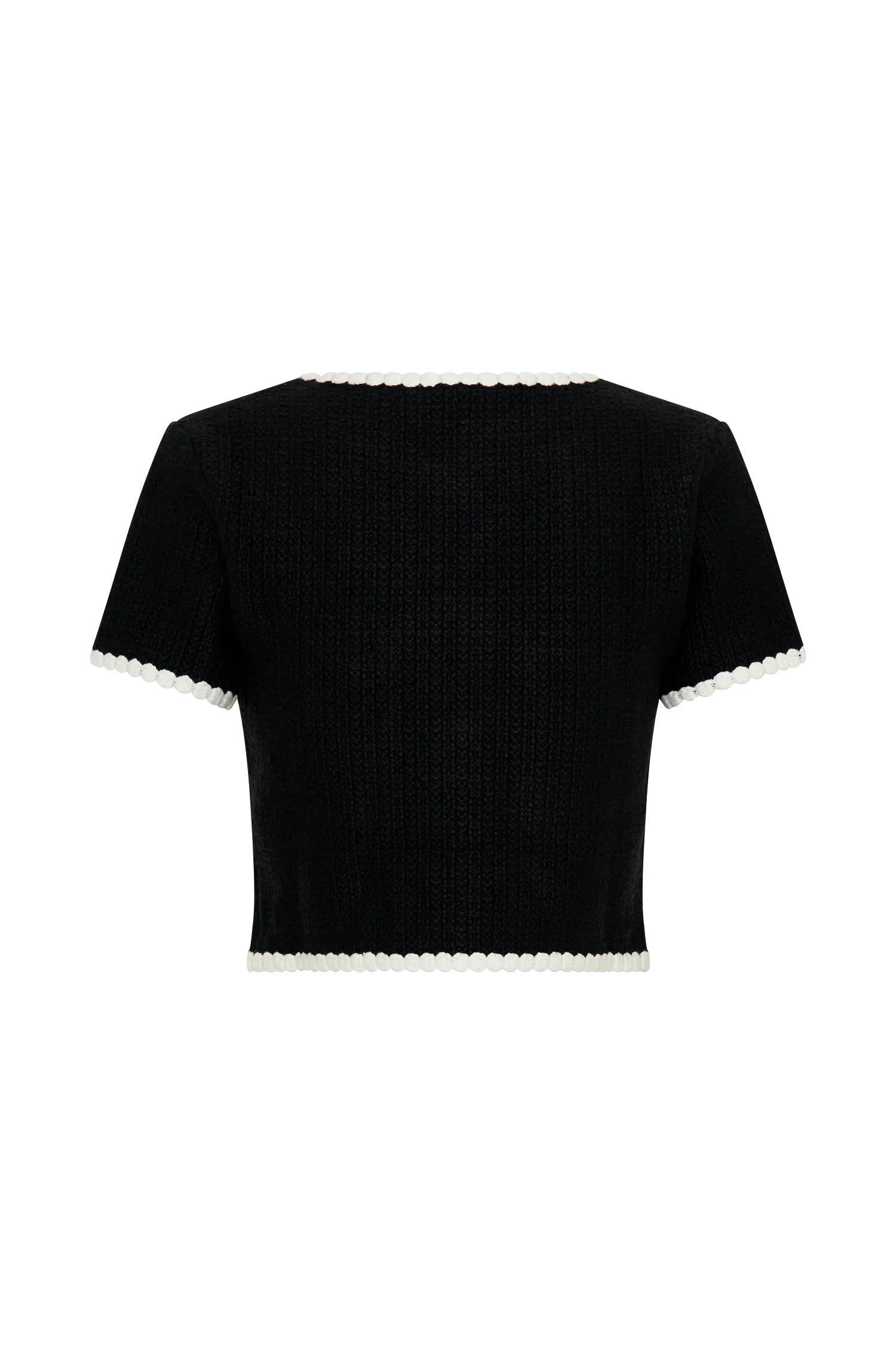 Saffron Contrast Knit Top - Black/White