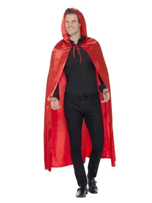 Satin Hooded Cape, Red