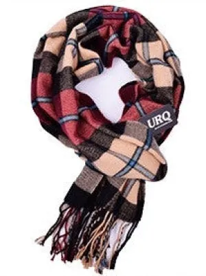 Scarfs - Men's Creme & Red Plaid Scarfs