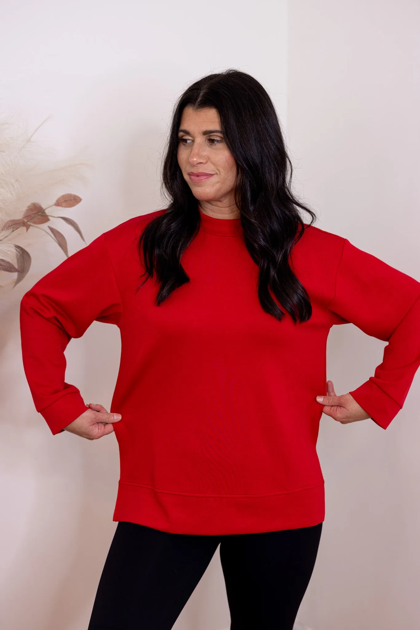 Scuba Knit Perfection Red Top