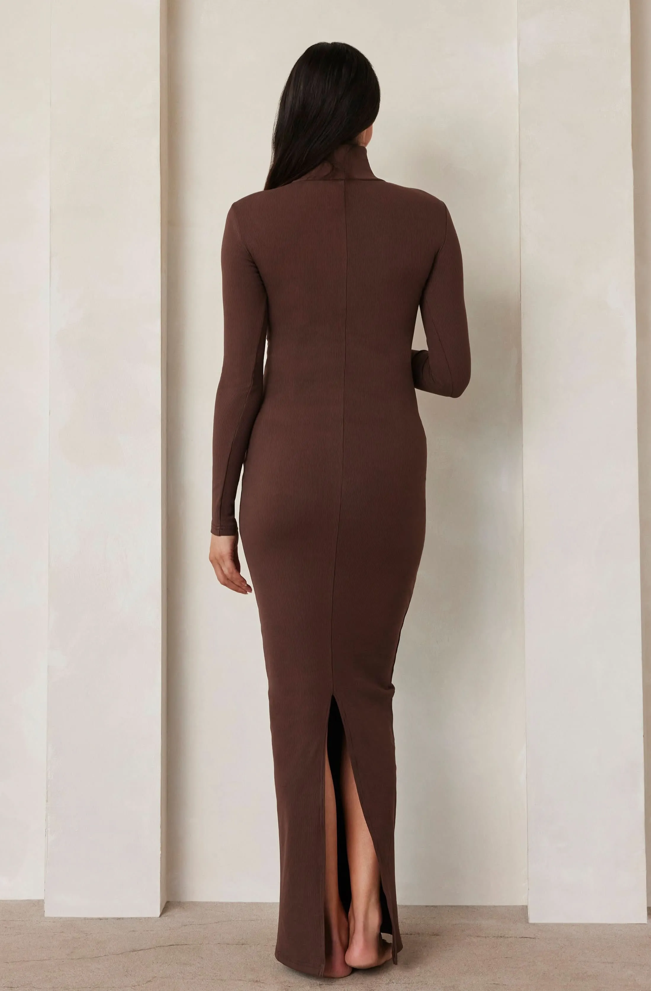 Sculpting Rib Long Sleeve Dress