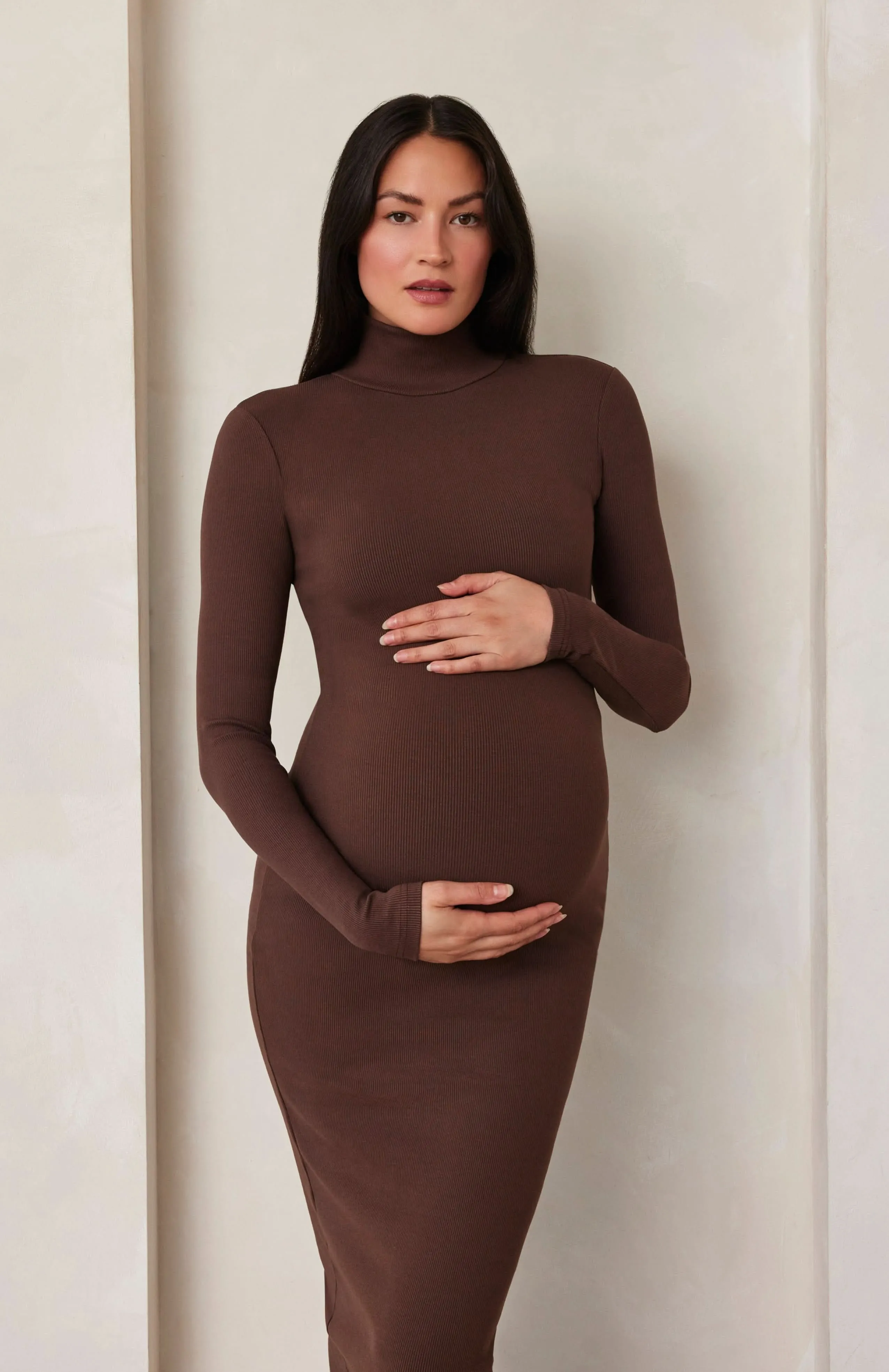 Sculpting Rib Long Sleeve Dress