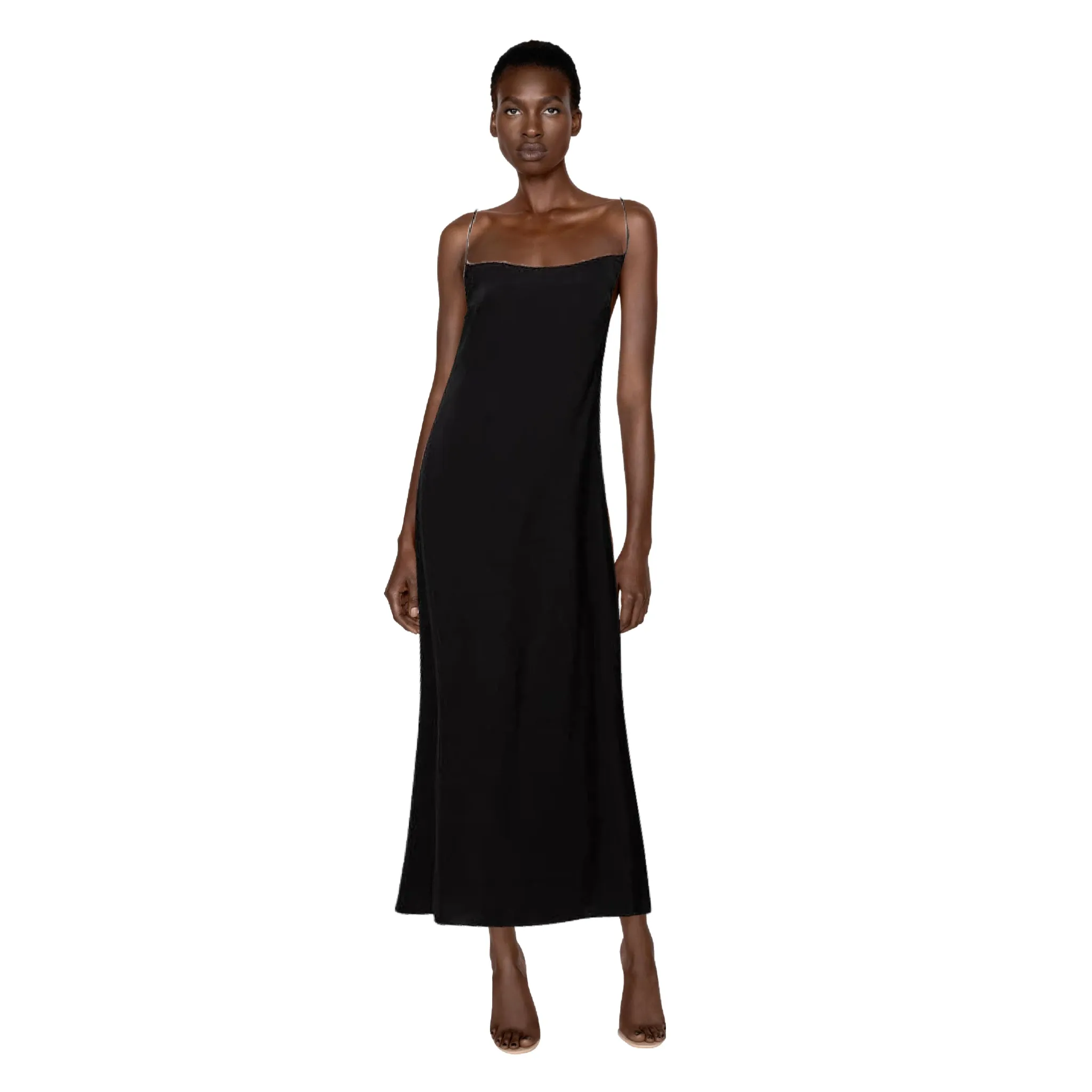 Sergey Soroka x On Course Black Maxi Slip Dress | US 6