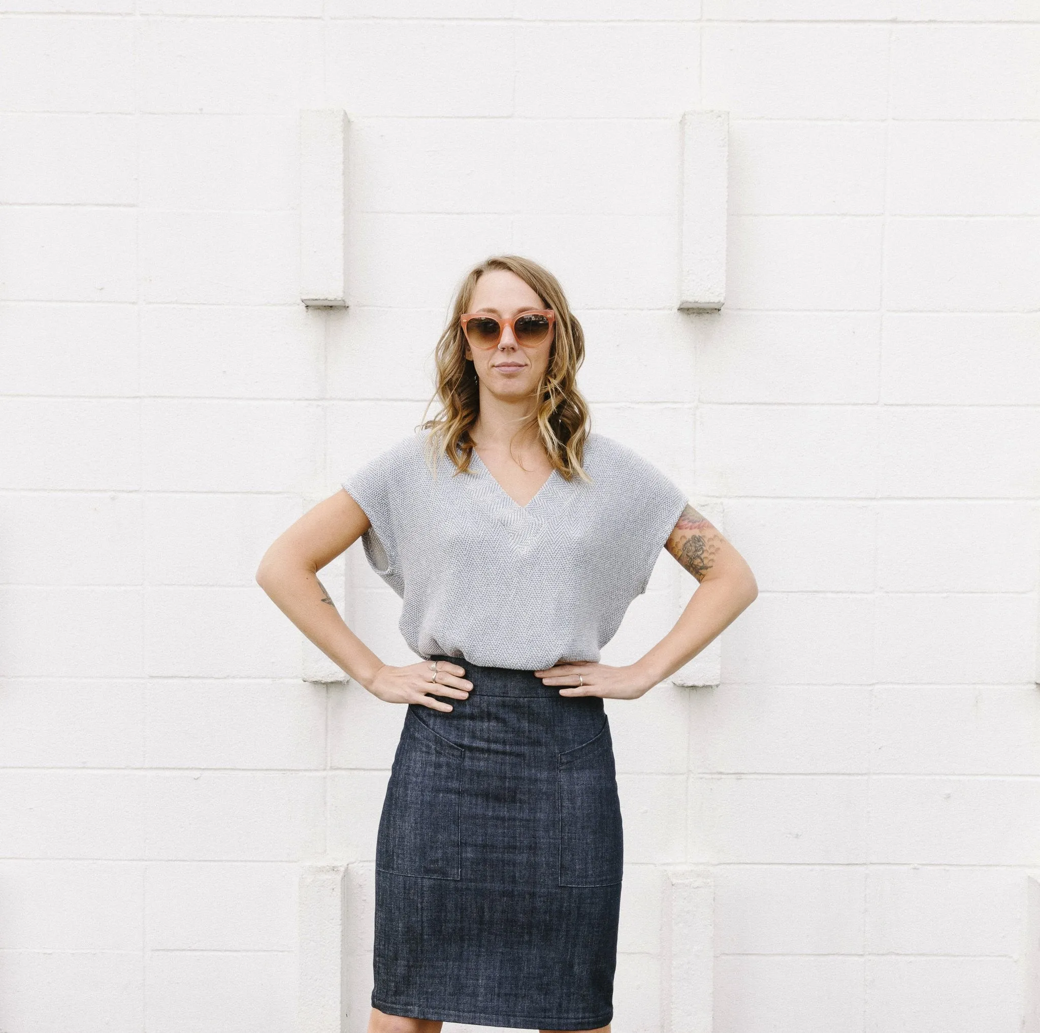 Sew House Seven - Tabor V- Neck Tee / Sweater Sewing Pattern