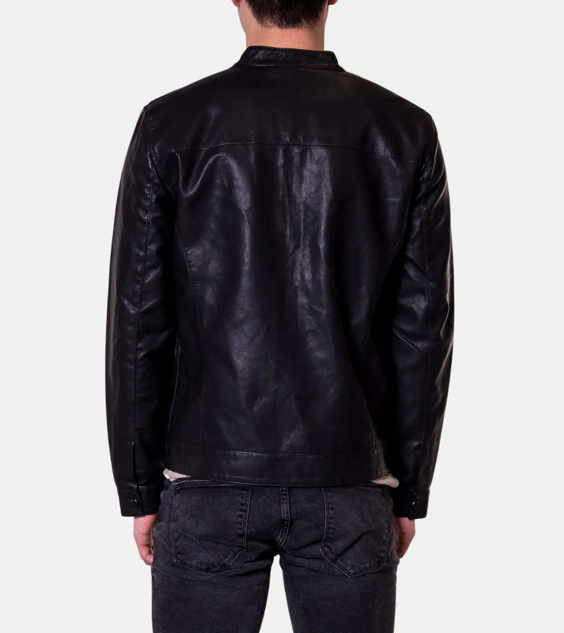 Shadow Cruiser Men's Black Biker Leather Jacket