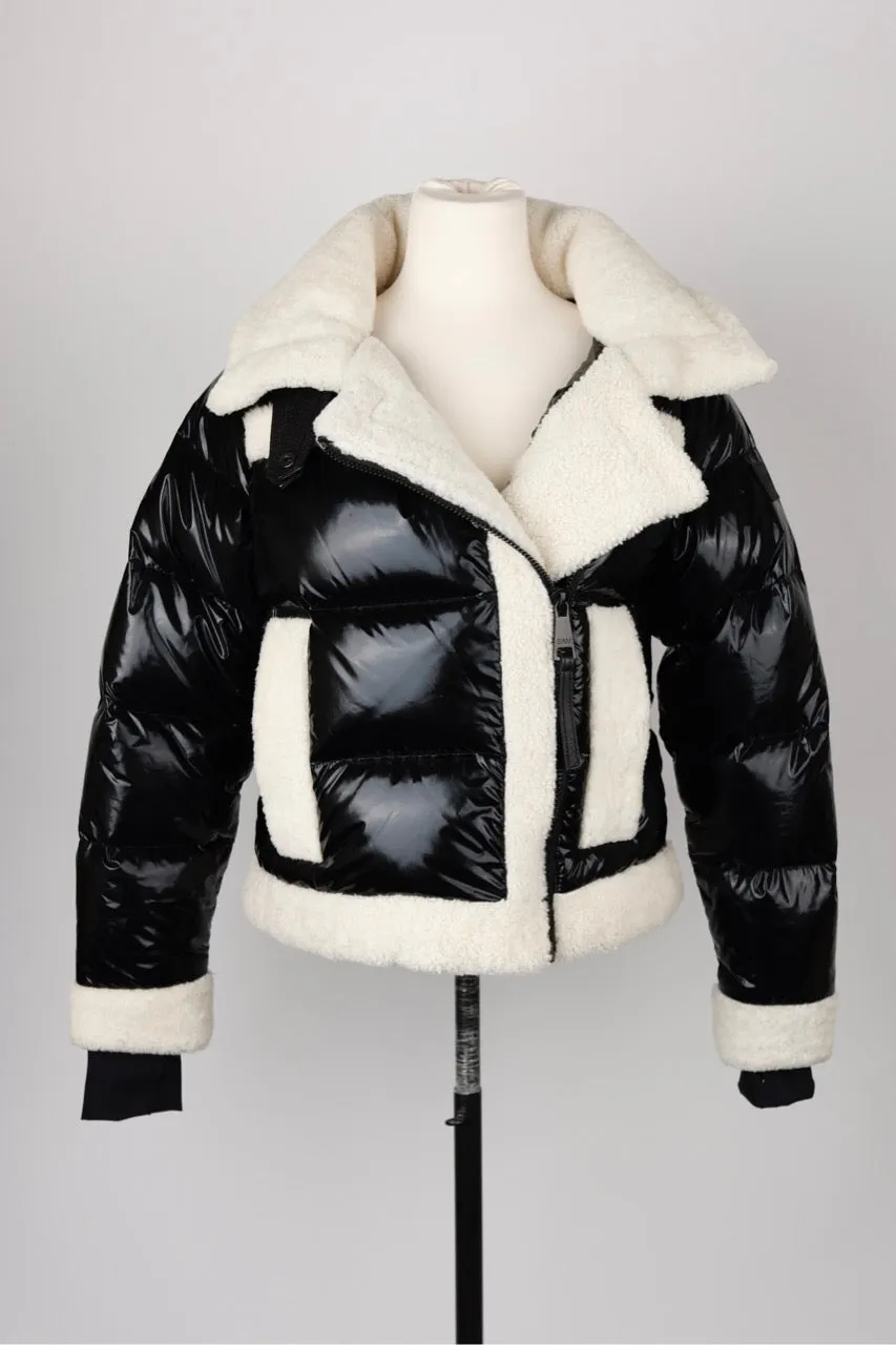 Shearling Puffer Jacket-Black