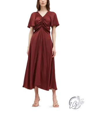 Shirred Elegance Maxi Dress