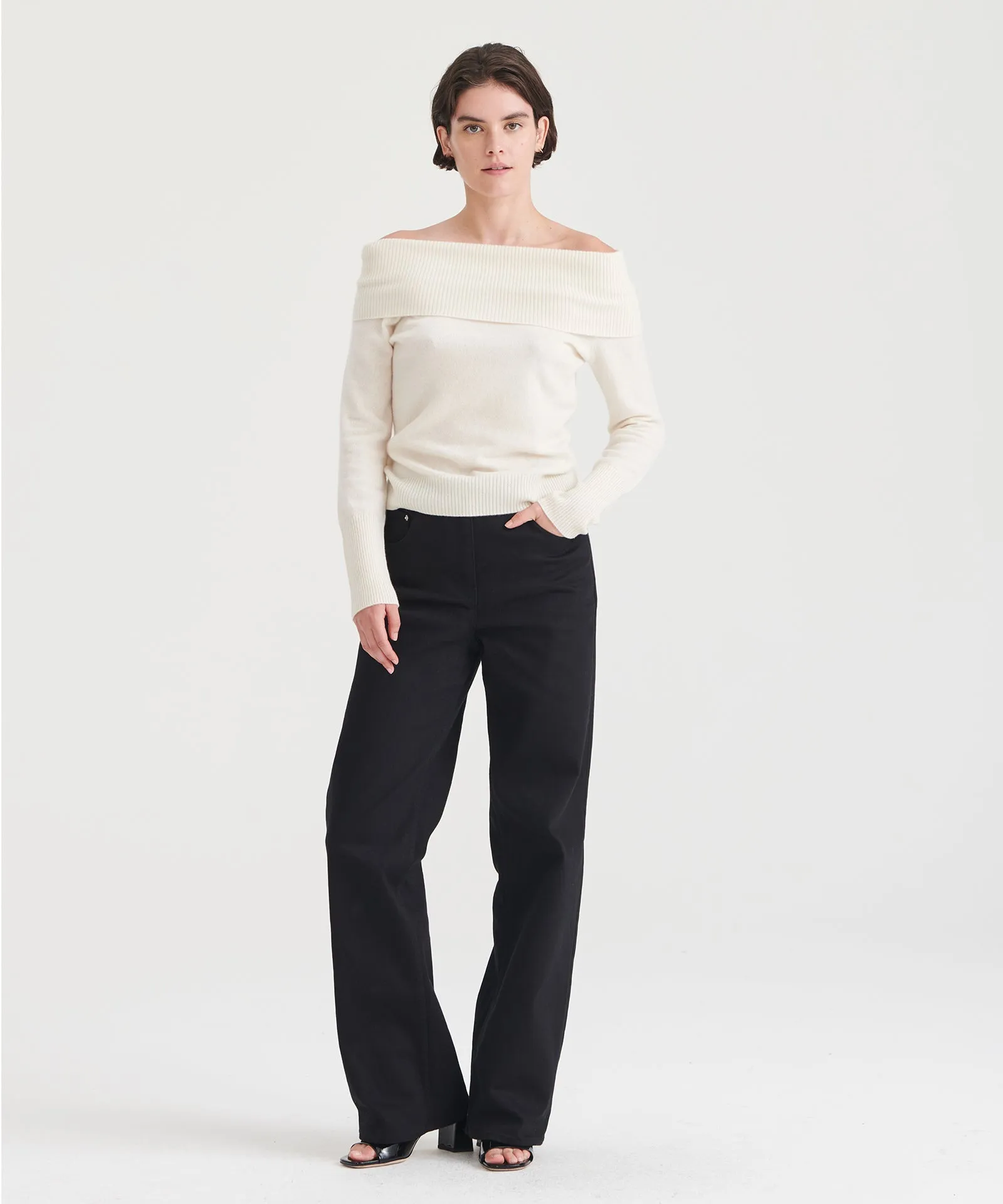 Signature Cashmere Off The Shoulder Sweater