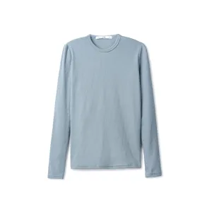 Signature Ribbed Tee -  Light Blue