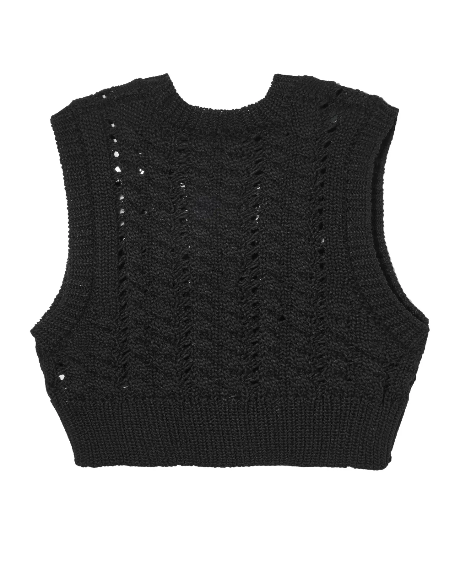 SLEEVELESS CABLE KNIT TOP