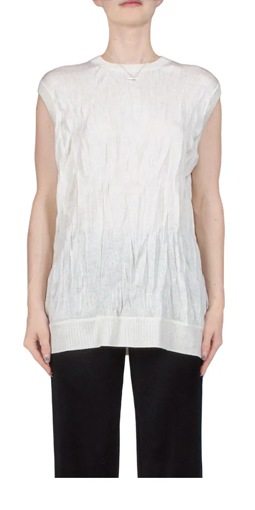 Sleeveless Crushed Knit Top