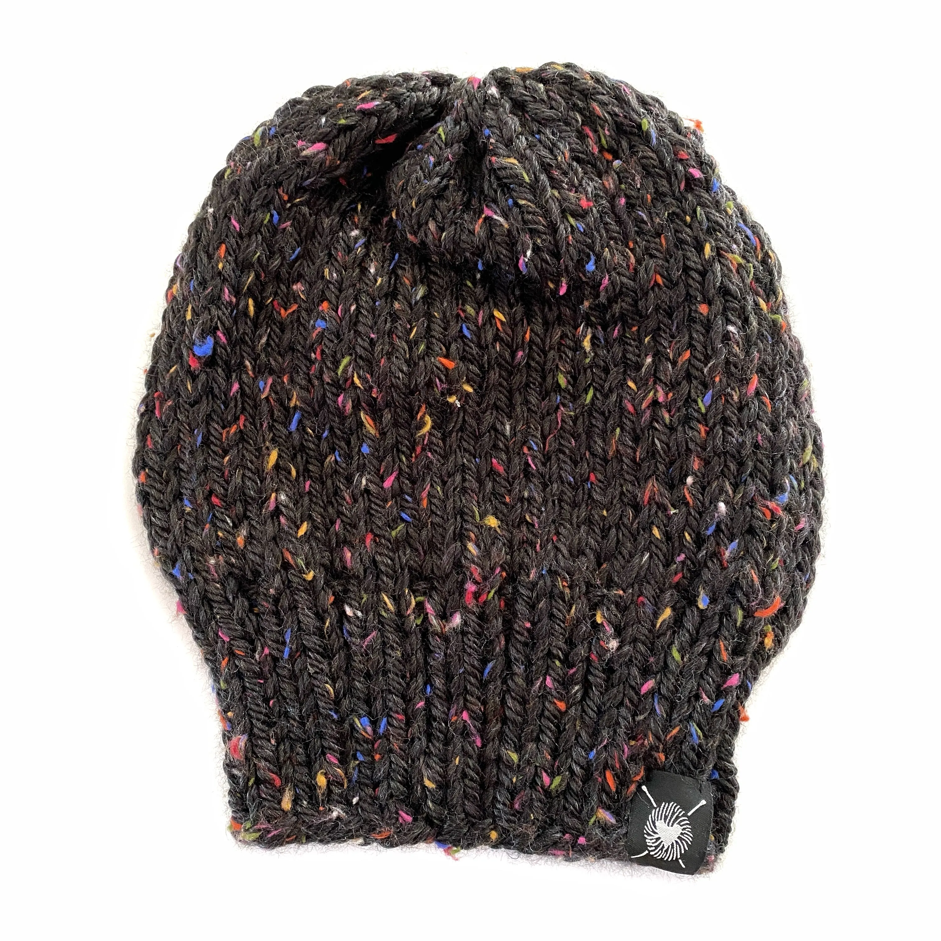 Slouchy Beanie in Dark Rainbow(wool free)