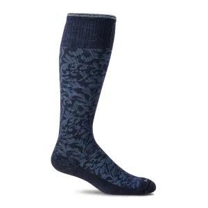 Sockwell Damask Over the Calf Compression Sock (Women) - Navy