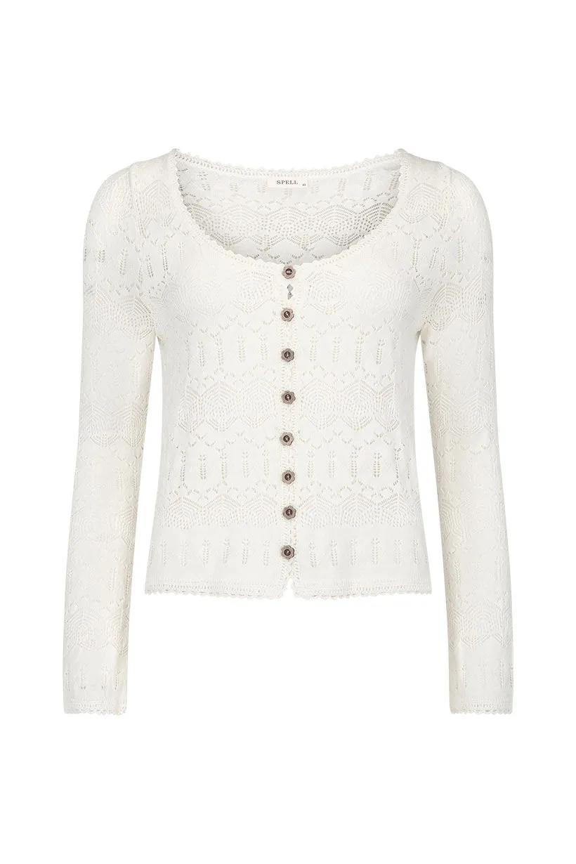 Spell - Siesta Pointelle Cardigan (Daisy)