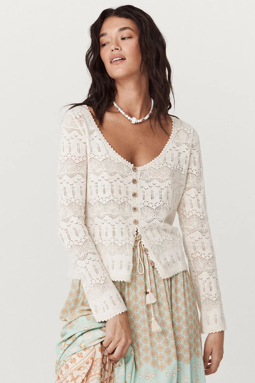 Spell - Siesta Pointelle Cardigan (Daisy)