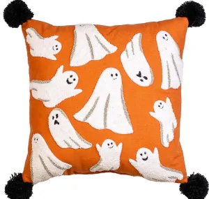 Spooky Ghosts Embroidered Pillow