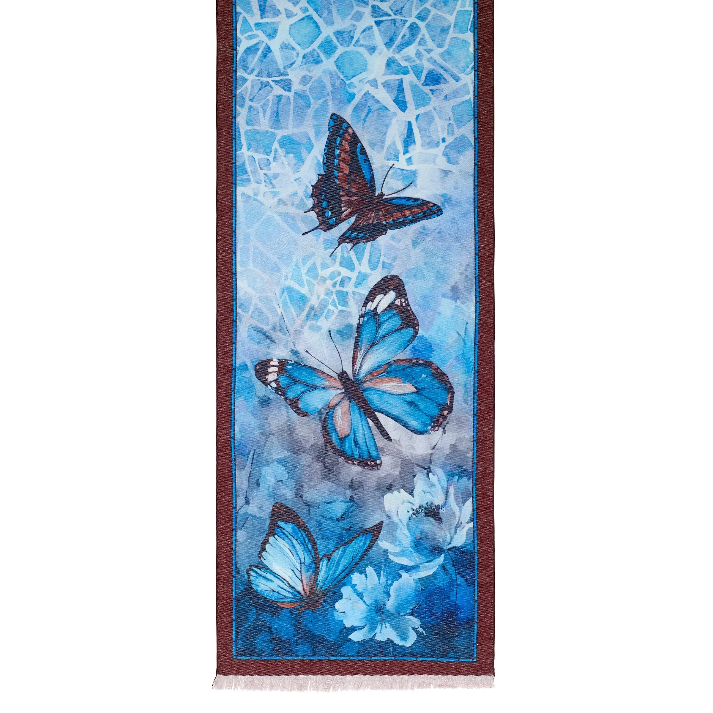 Stained Glass Butterfly Viscose\Poly Scarf